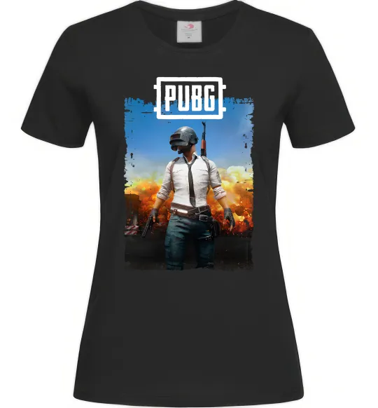 Жіноча футболка Пабг персонаж Чорний фото