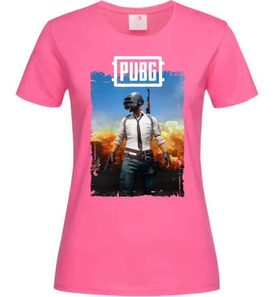Жіноча футболка Пабг персонаж Яскраво-рожевий фото