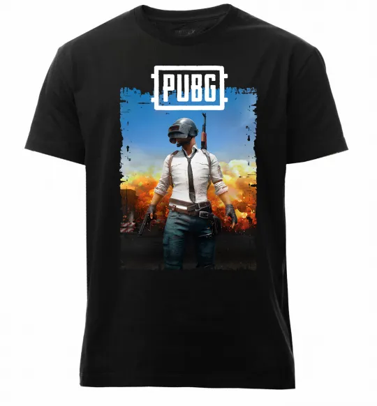 Мужская премиум футболка Пабг персонаж Черный фото