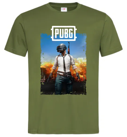 Мужская футболка Пабг персонаж Оливковый фото