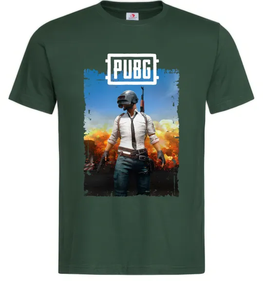 Мужская футболка Пабг персонаж Темно-зеленый фото