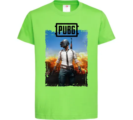 Дитяча футболка Пабг персонаж Лаймовий фото