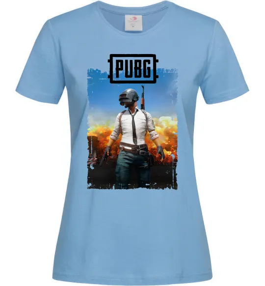 Жіноча футболка Пабг персонаж Блакитний фото