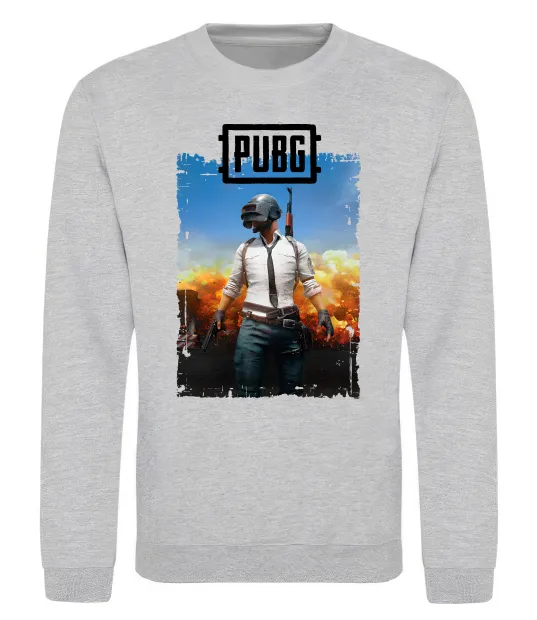 Світшот Пабг персонаж Сірий меланж фото