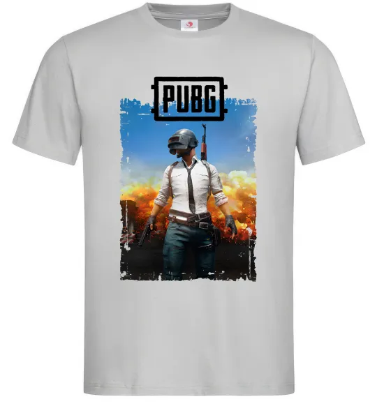 Мужская футболка Пабг персонаж Серый фото