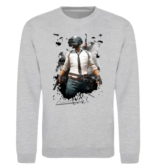 Свитшот Pubg hero Серый меланж фото