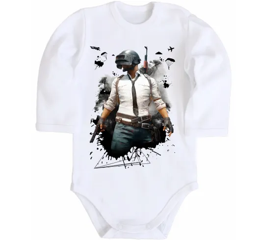 Детский боди Pubg hero Белый фото