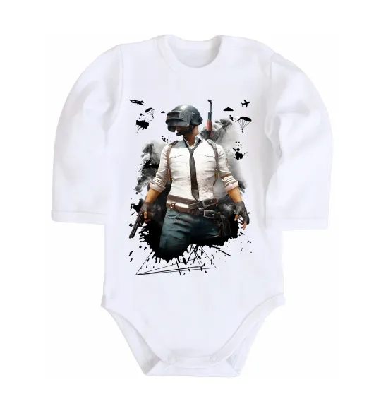 Детский боди Pubg hero Белый фото