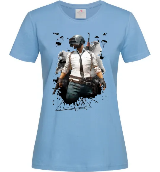 Женская футболка Pubg hero Голубой фото