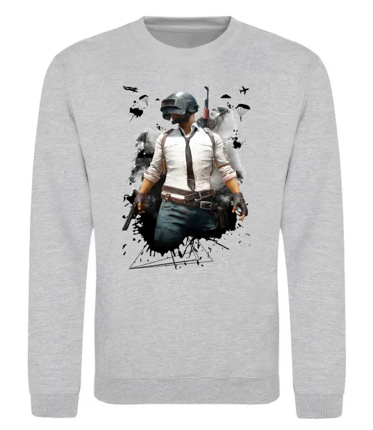 Свитшот Pubg hero Серый меланж фото