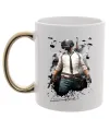 Чашка с цветной ручкой Pubg hero Золото фото