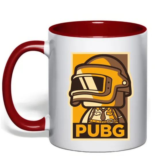 Чашка з кольоровою ручкою Pubg tiny Червоний фото