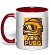 Чашка з кольоровою ручкою Pubg tiny Червоний Чашка з кольоровою ручкою Pubg tiny Червоний фото