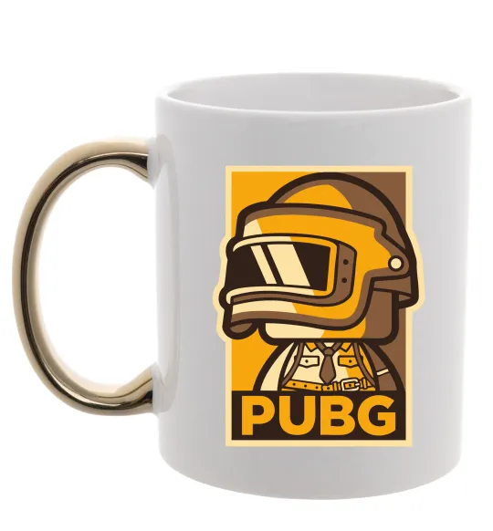 Чашка з кольоровою ручкою Pubg tiny Золото фото