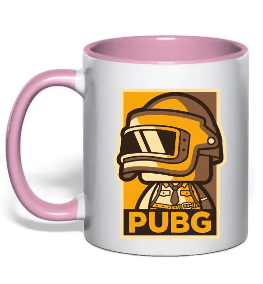 Чашка з кольоровою ручкою Pubg tiny Ніжно рожевий фото