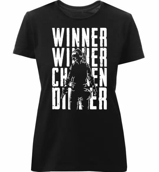 Жіноча преміум футболка PUBG Winner Чорний фото