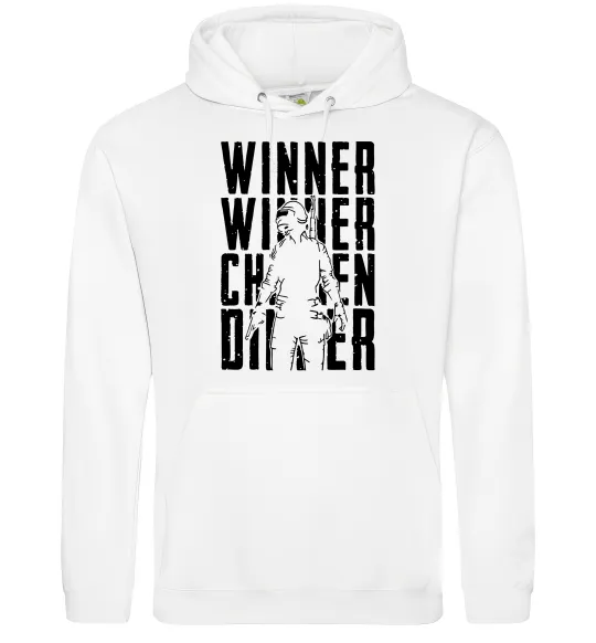 Мужская толстовка (худи) PUBG Winner Белый фото