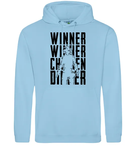 Мужская толстовка (худи) PUBG Winner Голубой фото