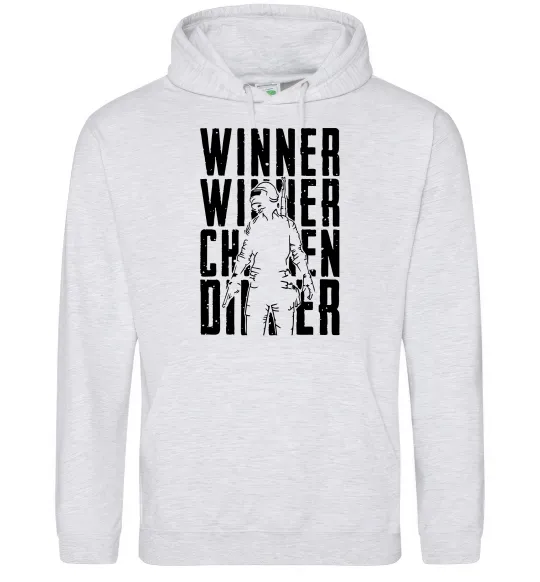 Женская толстовка (худи) PUBG Winner Серый меланж фото