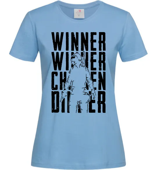 Женская футболка PUBG Winner Голубой фото