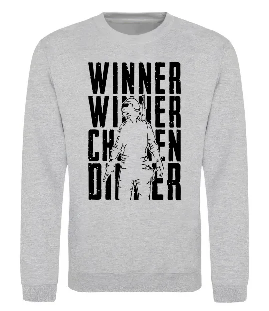 Свитшот PUBG Winner Серый меланж фото