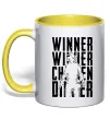 Чашка с цветной ручкой PUBG Winner Солнечно желтый фото
