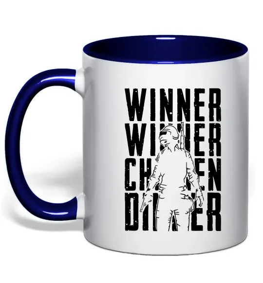 Чашка с цветной ручкой PUBG Winner Глубокий темно-синий фото