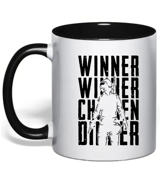 Чашка с цветной ручкой PUBG Winner Черный фото