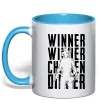 Чашка с цветной ручкой PUBG Winner Голубой фото
