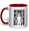 Чашка с цветной ручкой PUBG Winner Красный фото