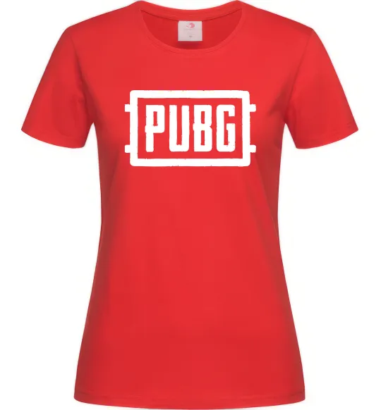 Женская футболка Пабг лого Красный фото