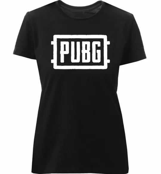 Жіноча преміум футболка Пабг лого Чорний фото