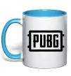 Чашка с цветной ручкой Пабг лого Голубой фото