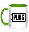 Чашка с цветной ручкой Пабг лого Зеленый фото
