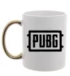 Чашка с цветной ручкой Пабг лого Золото фото