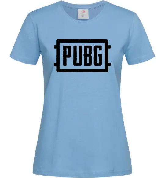Женская футболка Пабг лого Голубой фото