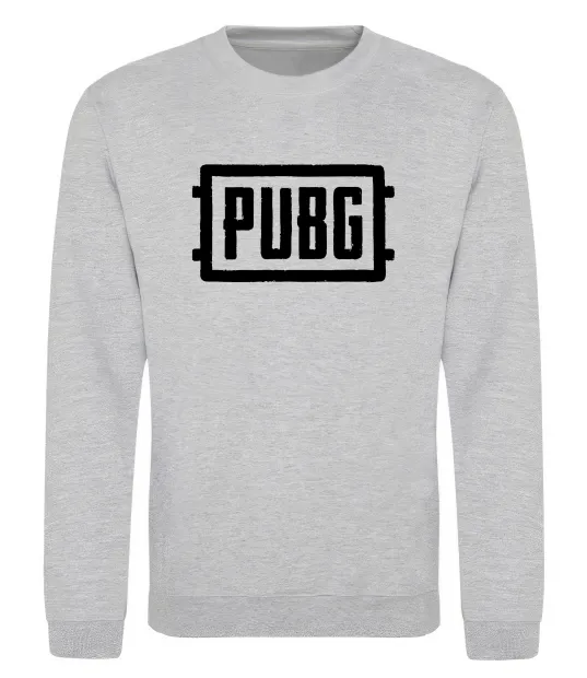 Свитшот Пабг лого Серый меланж фото