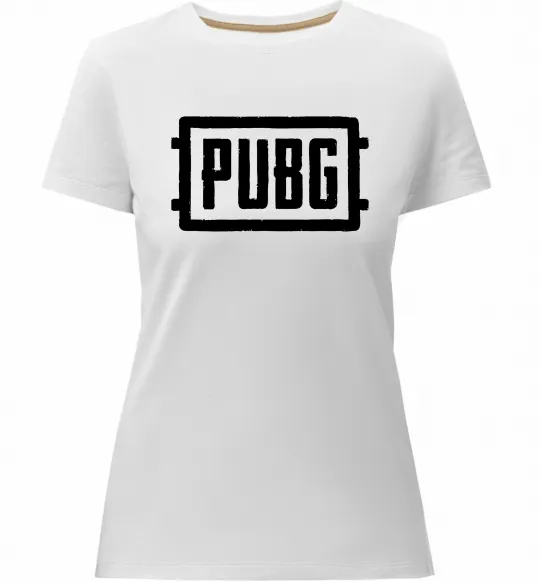 Жіноча преміум футболка Пабг лого Білий фото