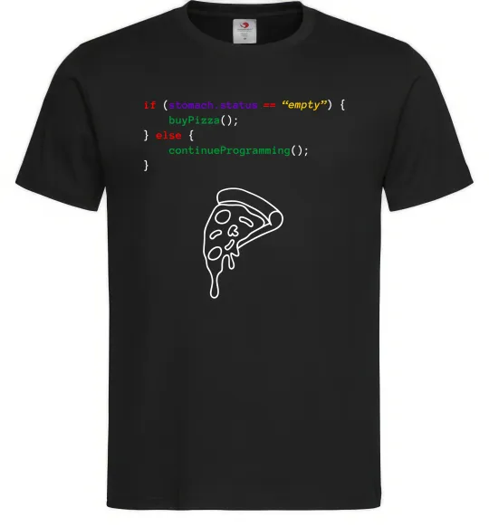 Мужская футболка if stomach empty Черный фото