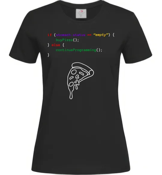 Женская футболка if stomach empty Черный фото