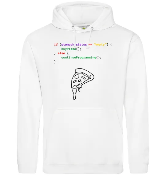 Женская толстовка (худи) if stomach empty Белый фото