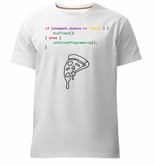 Чоловіча преміум футболка if stomach empty Білий фото