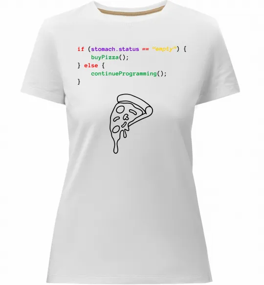 Жіноча преміум футболка if stomach empty Білий фото