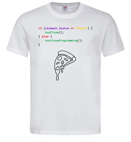 Мужская футболка if stomach empty Белый фото