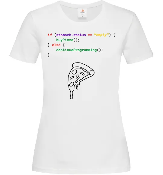 Женская футболка if stomach empty Белый фото