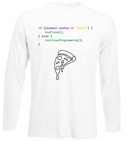 Лонгслив if stomach empty Белый фото