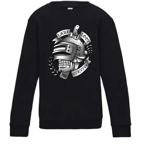 Детский Свитшот Land Loot Survive Черный фото