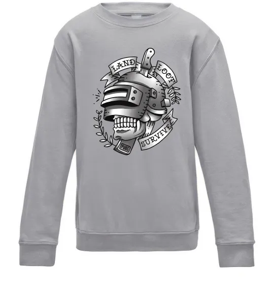Детский Свитшот Land Loot Survive Серый меланж фото