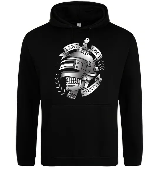 Мужская толстовка (худи) Land Loot Survive Черный фото