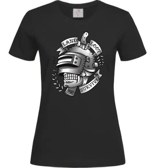 Жіноча футболка Land Loot Survive Чорний фото